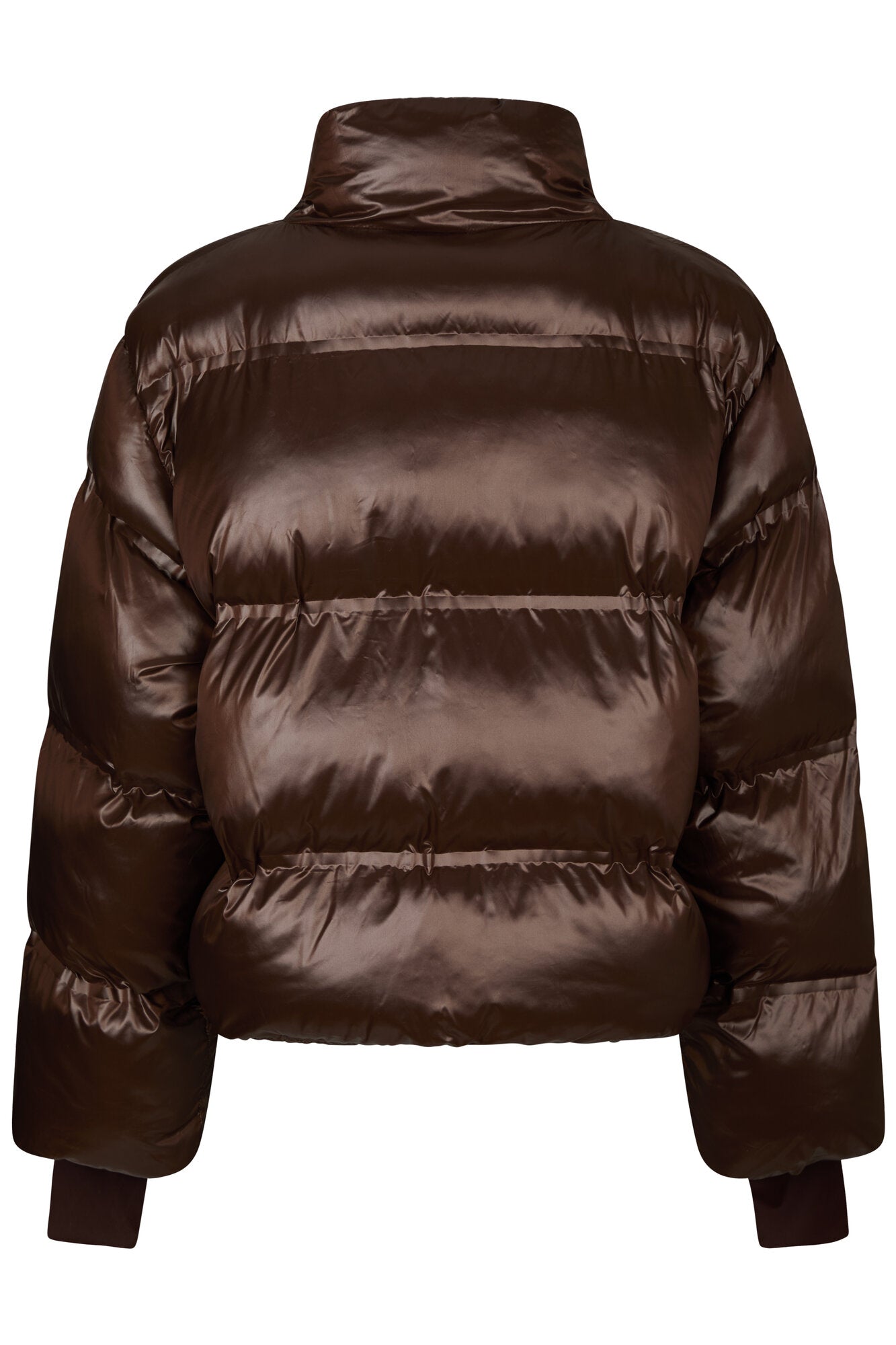 Rhea Shiny Puffer jakke - Dark Brown